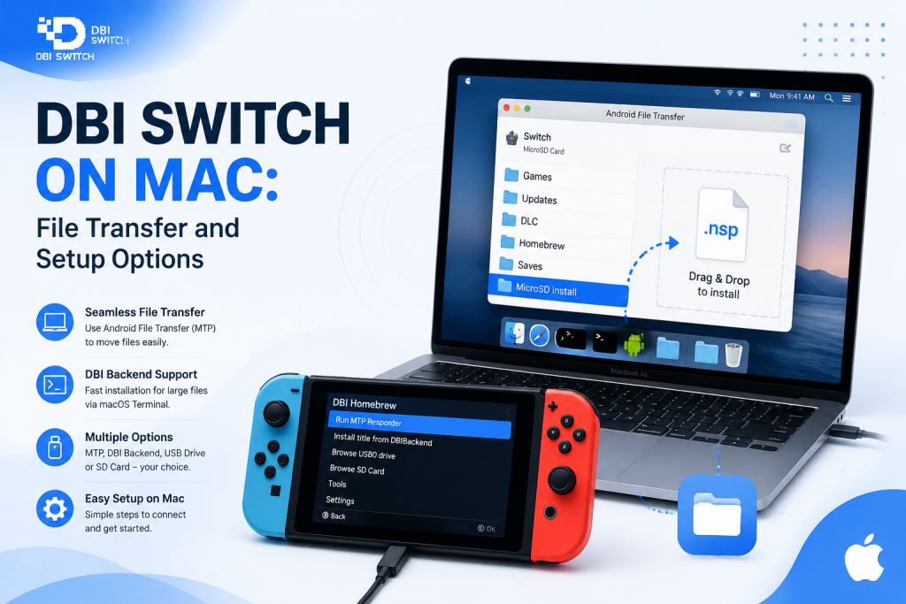 dbi switch on mac file transfer and setup options